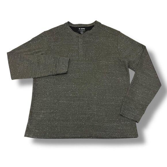 01.Algo Men's XL Long Sleeve Shirt Thermal Henley - Picture 1 of 5